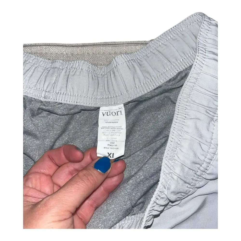Vuori Men's Striped Elastic Waist Board Shorts with Drawstring 8in inseam